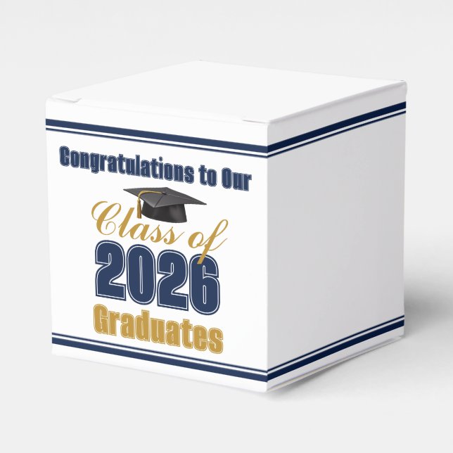 Navy Blue Class of 2026 Graduation Party Small Presentaskar (Framsidan Sidan)