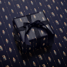 Navy blue classic nutcracker wrapping paper presentpapper