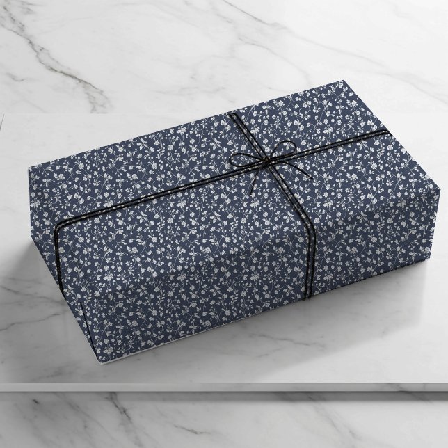 Navy Blue Classic Wedding Gift Wrapping Paper Presentpapper (Skapare uppladdad)
