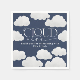 Navy Blue Cloud Nio duschar modern snyggt Pappersservett