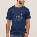 Navy Blue Cloud Nio duschar modern snyggt T Shirt<br><div class="desc">Tunga blå moln nio duschar modern snyggt elegant party-skjortans t-shirt-design</div>
