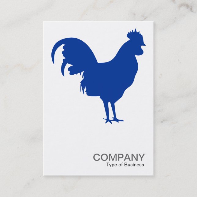Navy Blue Cockerel - White Visitkort (Framsida)