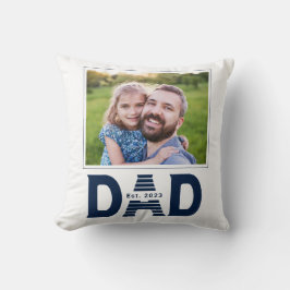 Navy Blue Custom Dad Established Bold Photo Kudde
