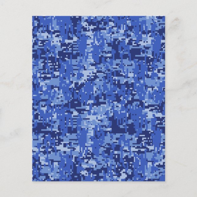 Navy Blue Digital Camo Camouflage Struktur Flygblad (Framsidan)