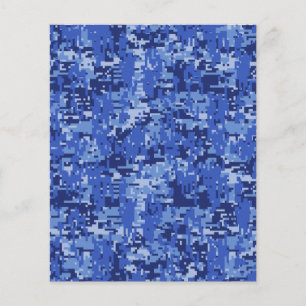 Navy Blue Digital Camo Camouflage Struktur Flygblad