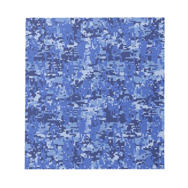 Navy Blue Digital Pixels Camouflage Struktur Decor Anteckningsblock (Framsida)