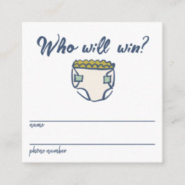 Navy Blue Doodle Baby Diaper Raffle Entry Card Tilläggskort