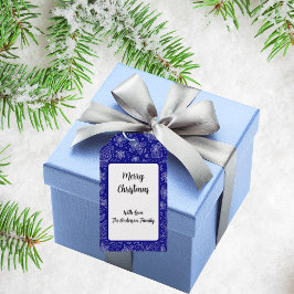 Navy Blue Doodle jul Sleigh Mönster Presentetikett