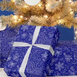 Navy Blue Doodle jul Sleigh Mönster Presentpapper
