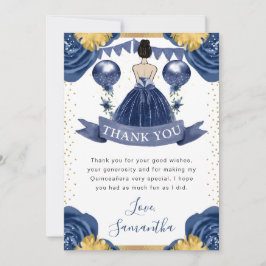 Navy Blue Dress Brunette Princess Quinceanera Tack Kort