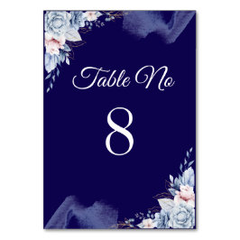Navy blue elegant wedding bordsnummer