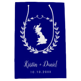 Navy Blue England Storbritannien Karta Bröllop Väl