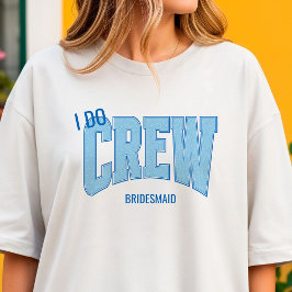 Navy + Blue Faux Glitter I DO CREW Bachelorette T Shirt
