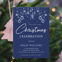 Navy Blue Festive Snöflingor jul Party