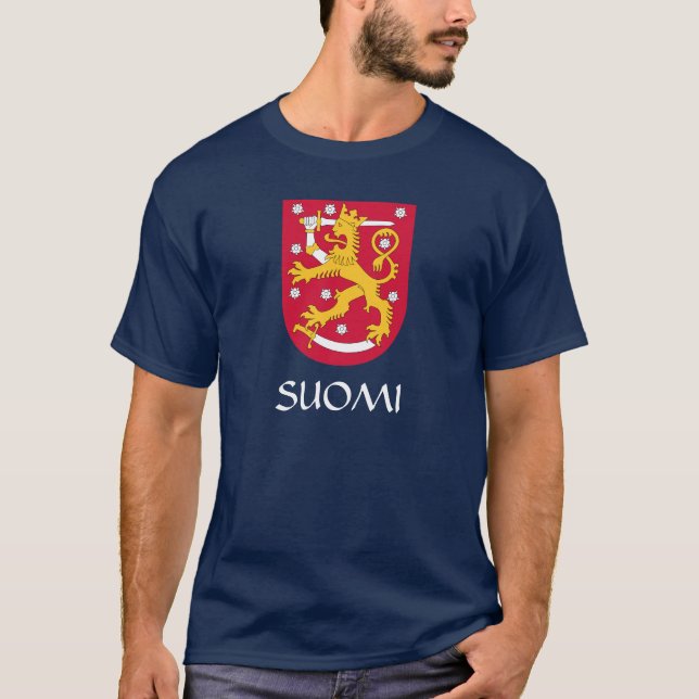 NAVY BLUE Finland Jackar av Arm Suomi T-Shirt (Framsida)