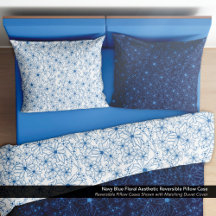 Navy Blue Floral Aesthetic Reversible