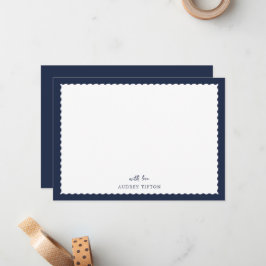 Navy Blue Frame Flat Note Card Anteckningskort