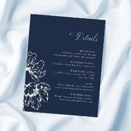 Navy Blue French Floral Wedding Details  Tilläggskort