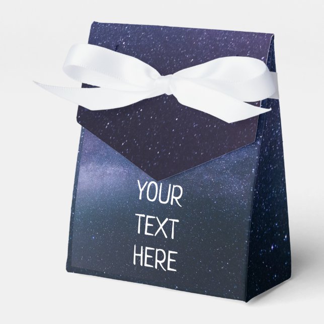 Navy Blue Galaxy Starry Night Stars Modern Favor B Presentaskar (Framsidan Sidan)