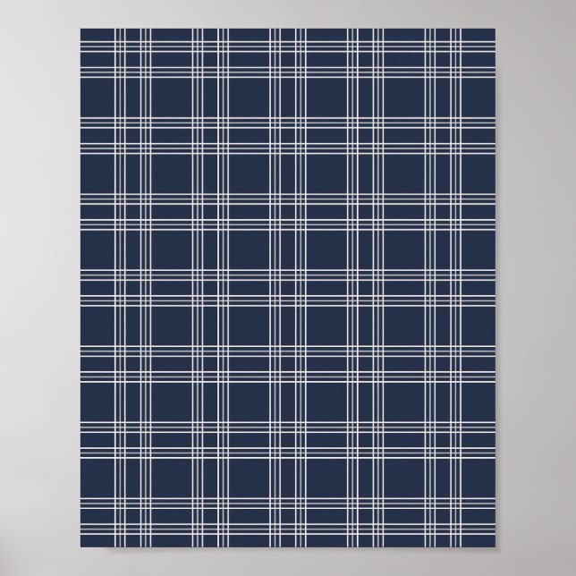 Navy Blue Gingham Poster (Framsidan)