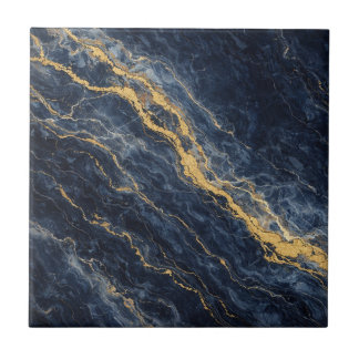 Navy Blue & Gold Natural Marble – Luxury Kakelplatta