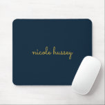 Navy Blue Gold Script  | Stylish Monogram Modern Musmatta<br><div class="desc">A simple stylish custom monogram design in an casual handwritten in striking monochrome Navy. The monogram can easily be personalized to make a design as unique as you are! The perfect trendy gift or accessory for any occasion.</div>