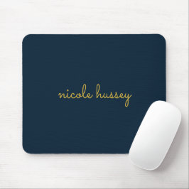 Navy Blue Gold Script  | Stylish Monogram Modern Musmatta