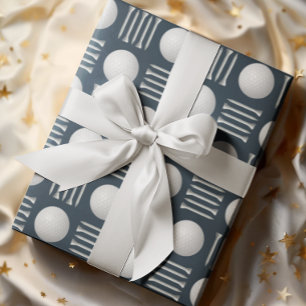 Navy Blue Golf Boll och Tee Gift Presentpapper