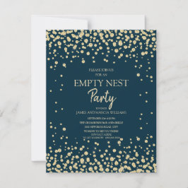 Navy Blue Guld Diamond Glitter Empty Nest Party Kort