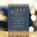 Navy Blue Guld Glitter, oavsett ålder, 30års födel Inbjudningar<br><div class="desc">Fira din milstolpe i stil med den här marinblåa Guld Glitter i alla åldrar i 30års födelsedag. Den här sofistikerade designen har en lyxig marblå bakgrund med skarpa detaljer om guld glitter och är perfekt för en elegant och en glamorös födelsedagskalender. Den här inbjudan är perfekt för högtidliga middagar, cocktail...</div>