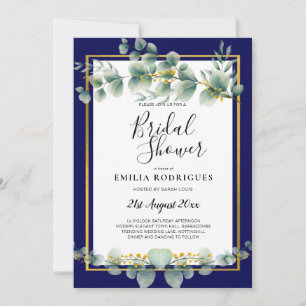NAVY BLUE GULD Greenery Eucalyptus MÖHIPPA Inbjudningar