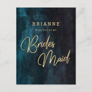 Navy Blue & Guld kommer att bli min bridesmaid Inbjudningar