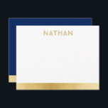 Navy Blue Guld Modern Pub Mitzvah - tackkort Tack Kort<br><div class="desc">Pub Mitzvah och Modern Tackkort-kort för Bat mitzvah Personlig med ett enkelt och modernt blått och guld rand och personlig gräns i i ett subtilt, unikt namn högst upp. Koordineringsposter som finns i avsnittet Papper Grape Zazzle Designer Shop Pub Mitzvah. Redigera färg och typsnitt genom att klicka på "anpassa ytterligare"....</div>