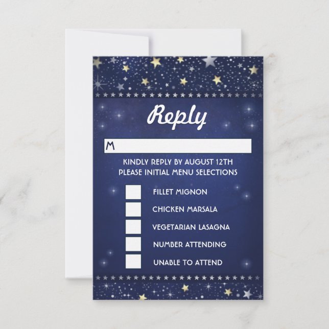 Navy Blue Guld & White Stars OSA MENU Selections (Framsida)
