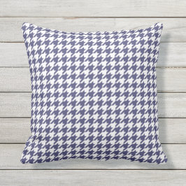 Navy Blue Houndstooth Mönster Kudde