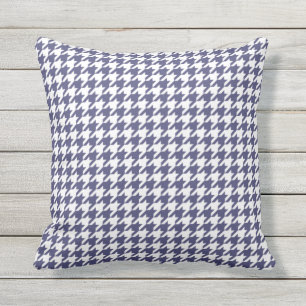 Navy Blue Houndstooth Mönster Kudde