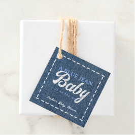 Navy Blue Jean Baby Boy Baby Shower Gåvor Etiketter