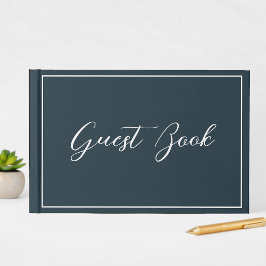 Navy Blue Kalligrafi Clean Smple Gästböcker