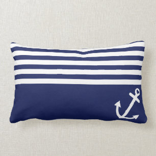Navy Blue Kärlek Ankare Marin Lumbarkudde