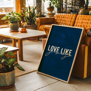 Navy Blue Kärlek som Jesus Kristna Poster