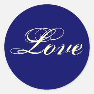 NAVY BLUE Kärlek Stickers - Anpassad Runt Klistermärke