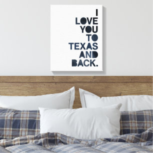 Navy Blue Kärlek You to Texas and Back Canvastryck