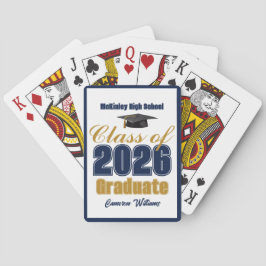 Navy Blue Klass 2026 Anpassad Examenfest Casinokort