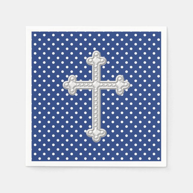 Navy Blue Kor Christening Pappersservett (Framsidan)