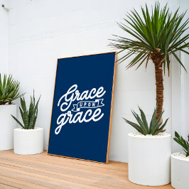 Navy Blue Kristet tack och nåd  Poster