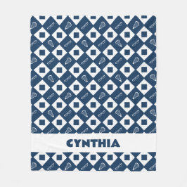 Navy Blue Lacrosse Argyle Mönster Fleecefilt