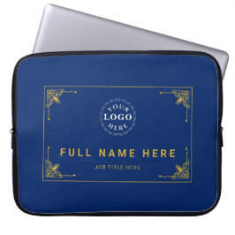 Navy Blue Laptop Bag with Name and Job Title Fodral