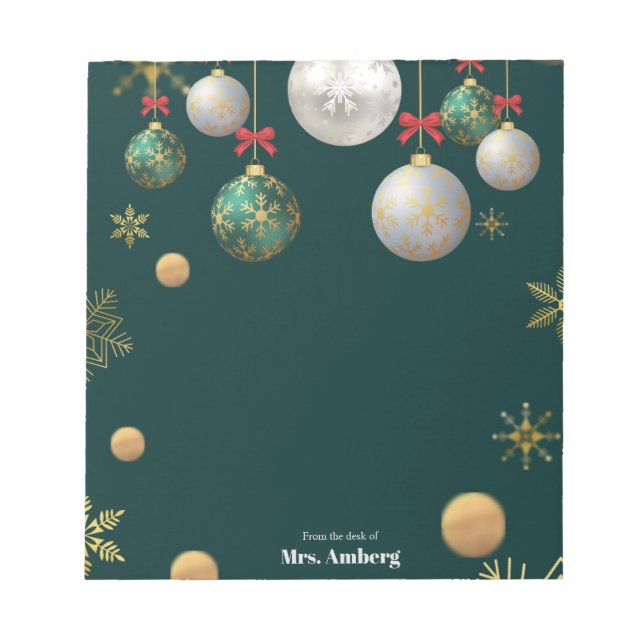 Navy Blue Lit-Up Christmas Holiday Notepad Anteckningsblock (Framsida)