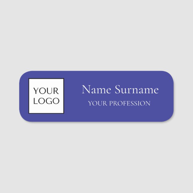 Navy Blue Logo Promotional  Namnbricka (Framsida)