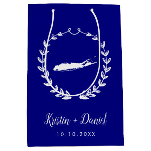 Navy Blue Long Island NY Karta Bröllop Välkomstssw